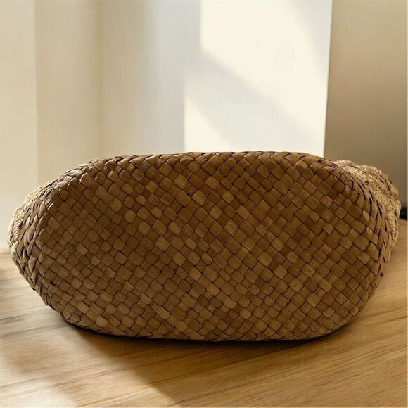 KAYU Women's Handwoven Natural Straw Basket Fully Lined Tote Drawstring Closure - Picture 9 of 12